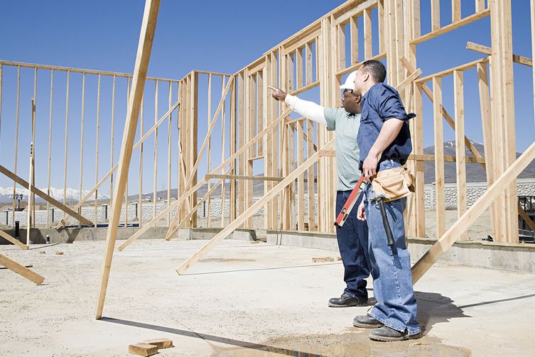 Builders working on a new build